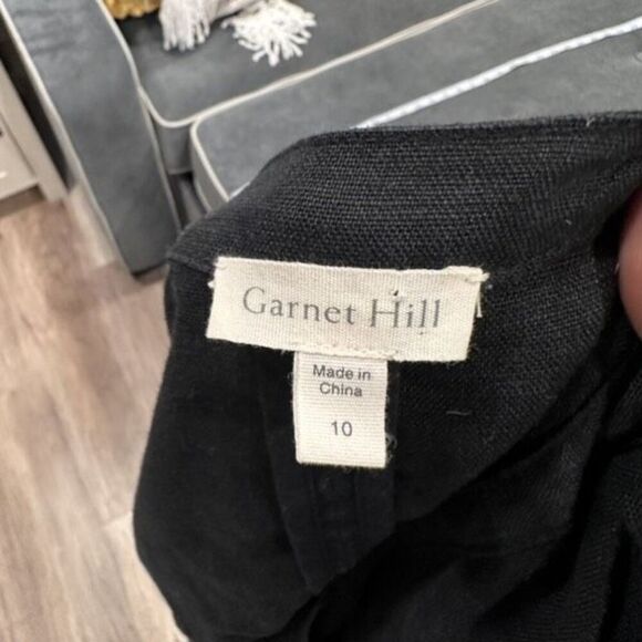 Garnet Hill black linen open drape front cardigan medium size 10 Minimalist - Picture 3 of 10